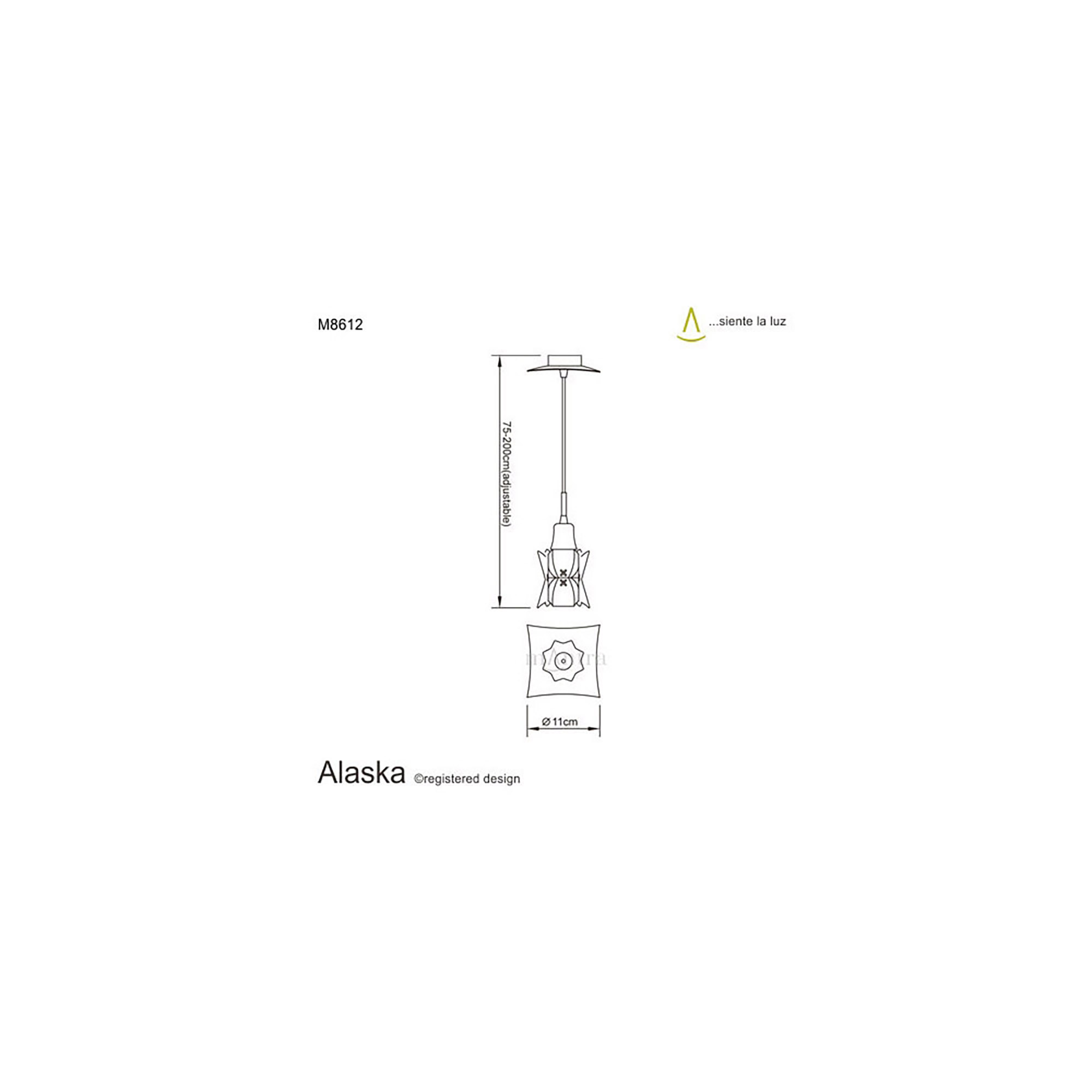 M8612/1  Alaska GU10 SN Square Pendant 1 Light